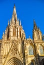 Architectural fragments of Cathedral of Santa Eulalia of Barcelona Royalty Free Stock Photo