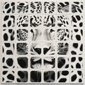 Architectural Grids: Trompe L\'oeil Leopard Ceramic With Illusory Gradient