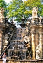 Architectural historical monument, the Fountain of the nymphs in the German city of Dresden