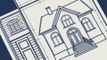 Architectural House Blueprint: Home Design, vector design Generative AI Royalty Free Stock Photo