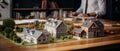 Architectural insights Scale model houses representing different properties