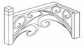 Architectural Iron Railing Detail Vector, vector design Generative AI Royalty Free Stock Photo