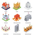 Famous Landmarks Isometric Icons Pack