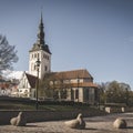Architectural landmark in the city of Tallinn, Estonia, the Lutheran Church of St. Nicholas or the Church of Niguliste i