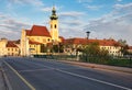 Architectural landmark of Gyor - Carmelite Baroque church, Hungary