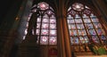 Artistic Gradation of Colorful Stained Glasses with Notre Dame Cathedral