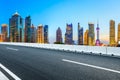 Architectural landscape and asphalt road in Shanghai Royalty Free Stock Photo