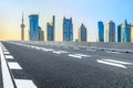 Architectural landscape and asphalt road in Shanghai Royalty Free Stock Photo