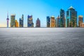 Architectural landscape and asphalt road in Shanghai Royalty Free Stock Photo