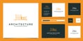 Architectural logo design and business card templates. abstract structure of real estate, building, construction, apartment Royalty Free Stock Photo