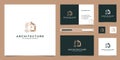 Architectural logo design and business card templates. abstract structure of real estate, building, construction, apartment Royalty Free Stock Photo