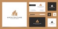 Architectural logo design and business card templates. abstract structure of real estate, building, construction, apartment Royalty Free Stock Photo