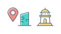 Architectural Map Pin Icon, vector design Generative AI Royalty Free Stock Photo