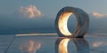 Marble Ring Aligned with Sunset on Infinity Platform Royalty Free Stock Photo