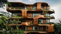 Architectural Marvel: Modern Eco-Friendly Apartment Complex. Generative ai