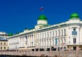 An architectural monument, built in 1830, the former Imperial College of Law. Currently Leningrad Regional Court building on the