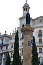 Architectural monument in Plaza Catalunya