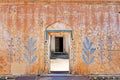 Ancient Architectural Mural Wall Paintings Decorations inside Amer Fort in Jaipur, Rajastan Region of India