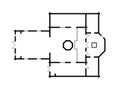 Architectural plan of Christian Orthodox Church. Medieval Orthodox Monastery, construction design.