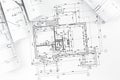 Architectural plan drawings Royalty Free Stock Photo