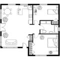 Architectural plan of a house Royalty Free Stock Photo