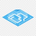 Architectural plan isometric 3d icon