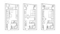 The architectural plan. the layout of the apartment with the furniture in the drawing view.