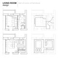 The architectural plan. the layout of the apartment with the furniture in the drawing view.