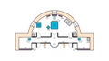 Architectural plan of The Orthodox Church Altar. Medieval Orthodox monastery, construction design.