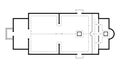 Architectural plan of Orthodox Church. Medieval Orthodox Monastery. Scheme of movement at Night Vigil.