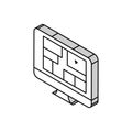 architectural plans drafter isometric icon vector illustration Royalty Free Stock Photo