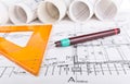 Architectural project blueprint Royalty Free Stock Photo