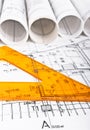 Architectural project blueprint Royalty Free Stock Photo