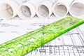 Architectural project blueprint Royalty Free Stock Photo