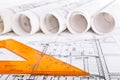 Architectural project blueprint Royalty Free Stock Photo
