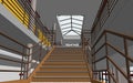 Architectural 3D Perspective BIM Illustration interior Staircase