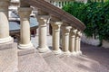 Architectural retro staircase made of stone. Royalty Free Stock Photo