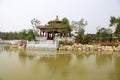 Architectural scenery of Chinese Classical Gardens, closeup of photo Royalty Free Stock Photo