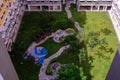 Architectural shot of public housing HDB flats in Singapore on sunny day. Dynamic angle; abstract Royalty Free Stock Photo