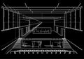 Architectural sketch concert hall on black background Royalty Free Stock Photo