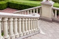 An architectural staircase of granite and stone with railings. Royalty Free Stock Photo