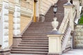 Architectural stone staircase with railings. Royalty Free Stock Photo