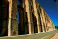 Architectural structure of the aqueduct with arches on the road to Elvas Royalty Free Stock Photo