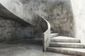 An architectural structure featuring a modern, minimalist concrete staircase Royalty Free Stock Photo