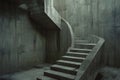 An architectural structure featuring a modern, minimalist concrete staircase Royalty Free Stock Photo