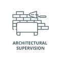 Architectural supervision vector line icon, linear concept, outline sign, symbol Royalty Free Stock Photo