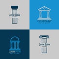 Architectural vector logo templates with columns Royalty Free Stock Photo