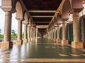 Architectural views and visitors' hallways at the Islamic Center Mosque, Samarinda, Indonesia