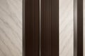 Architectural Wall Panel with Vertical Details and Marble Accents Royalty Free Stock Photo
