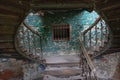 Architecturally old spiral staircase in the estate